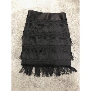 Black midi skirt